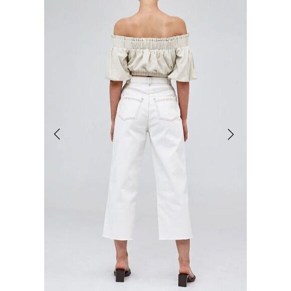 The Fifth Label Blouse Off Shoulder Cropped Beige Theo Wheat Top Size Small/4 - Picture 3 of 10